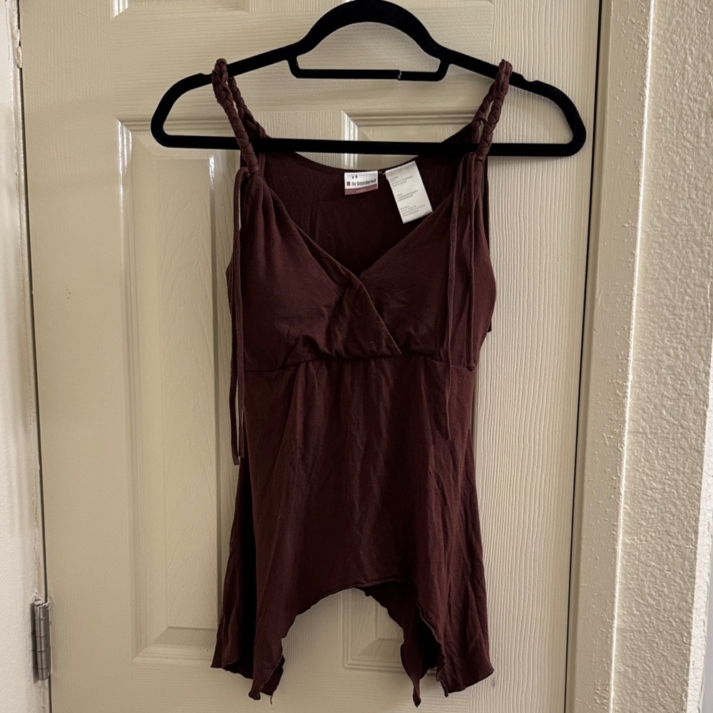 Brown boho tank